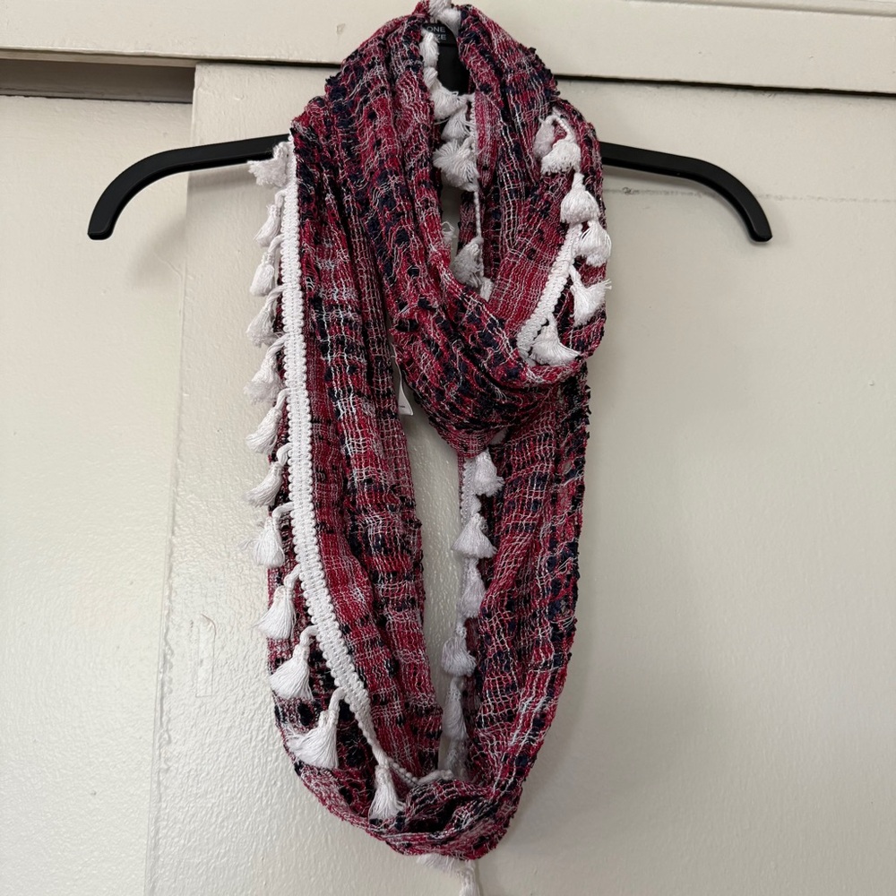 Stylish Red and White Women's Infinity Scarf